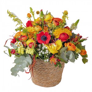 Spring Basket Big - Αποστολη Λουλουδιων Αυθημερον - Φρ΄έσκα λουλούδια για γιορτή μητέρας