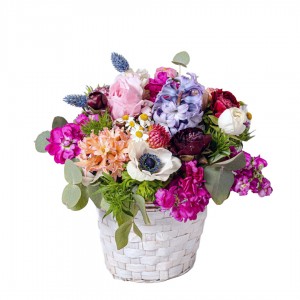 Spring Basket - Αποστολη Λουλουδιων Αυθημερον - Φρ΄έσκα λουλούδια για γιορτή μητέρας