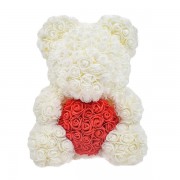 Λουλουδια Αγιου Βαλεντινου - Valentines Day - Αποστολη Λουλουδιων Αυθημερον - Αρκουδάκι από τριαντάφυλλα  (M)