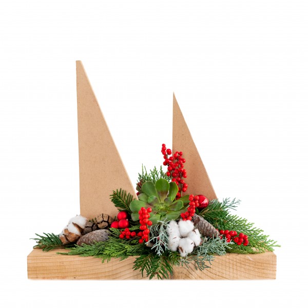 Christmas ship with 2 sails