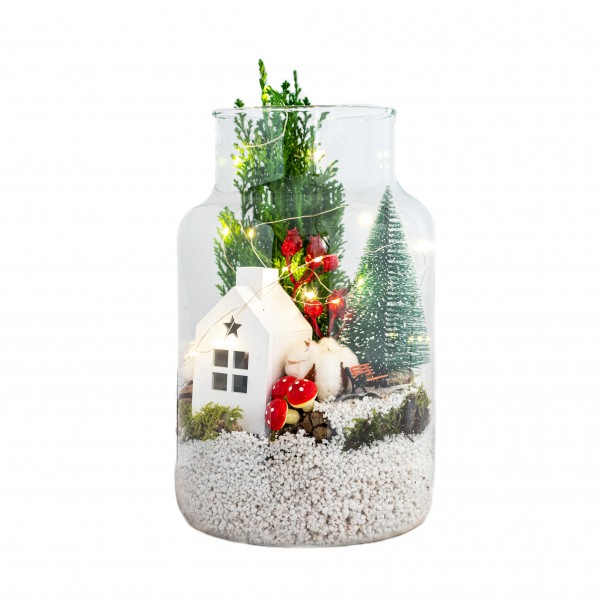 Christmas glass vase 