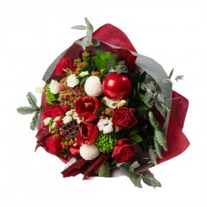 Αποστολη Λουλουδιων Αυθημερον - Red bouquet premium- Christmas edition