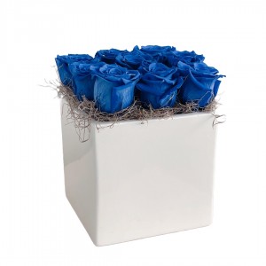 Valentines Day - Roses - Same Day Flower Delivery - V for VALENTINE Cube 9 - Blue/Rainbow